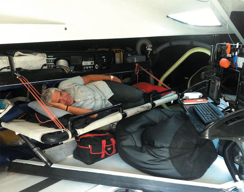 dr estivill in a sports bed on a sailboat